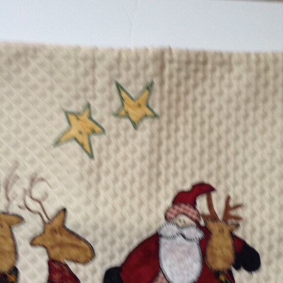 Christmas Cushion Cover Applique Santa 16” Square Festive Home Decor Cream - Picture 4 of 5